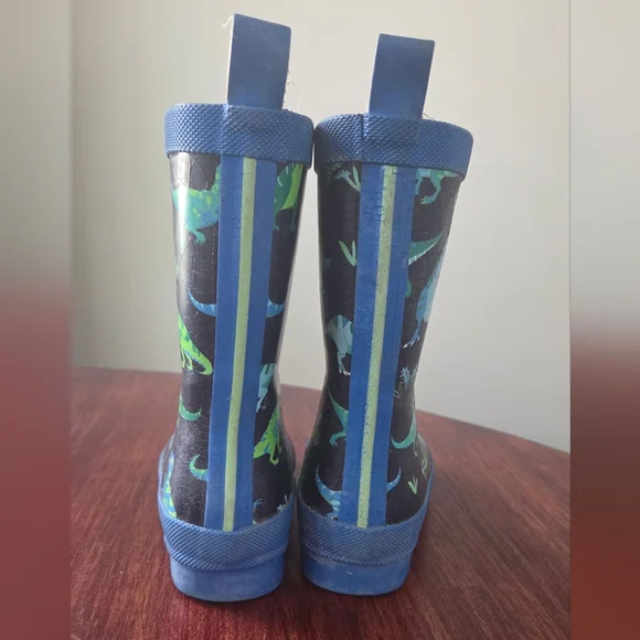 Hatley Kids Dinosaur Rain Boots - Black and Blue - Picture 3 of 7